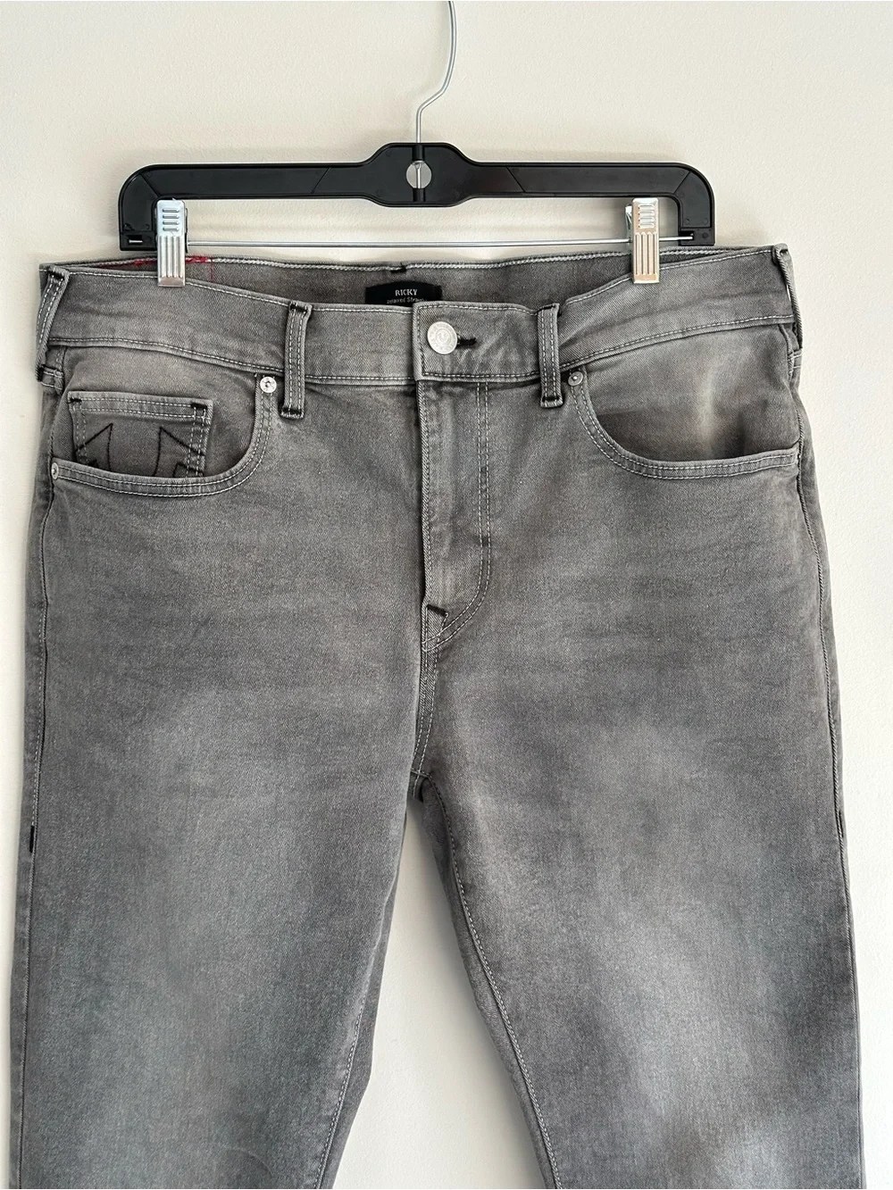 True Religion Ricky Relaxed Straight Gray Jeans Men’s 36